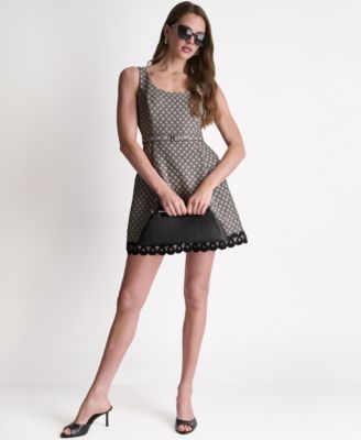 Bcbg Women's Scoop Neck Mini Dress - Black Multi - Size 2