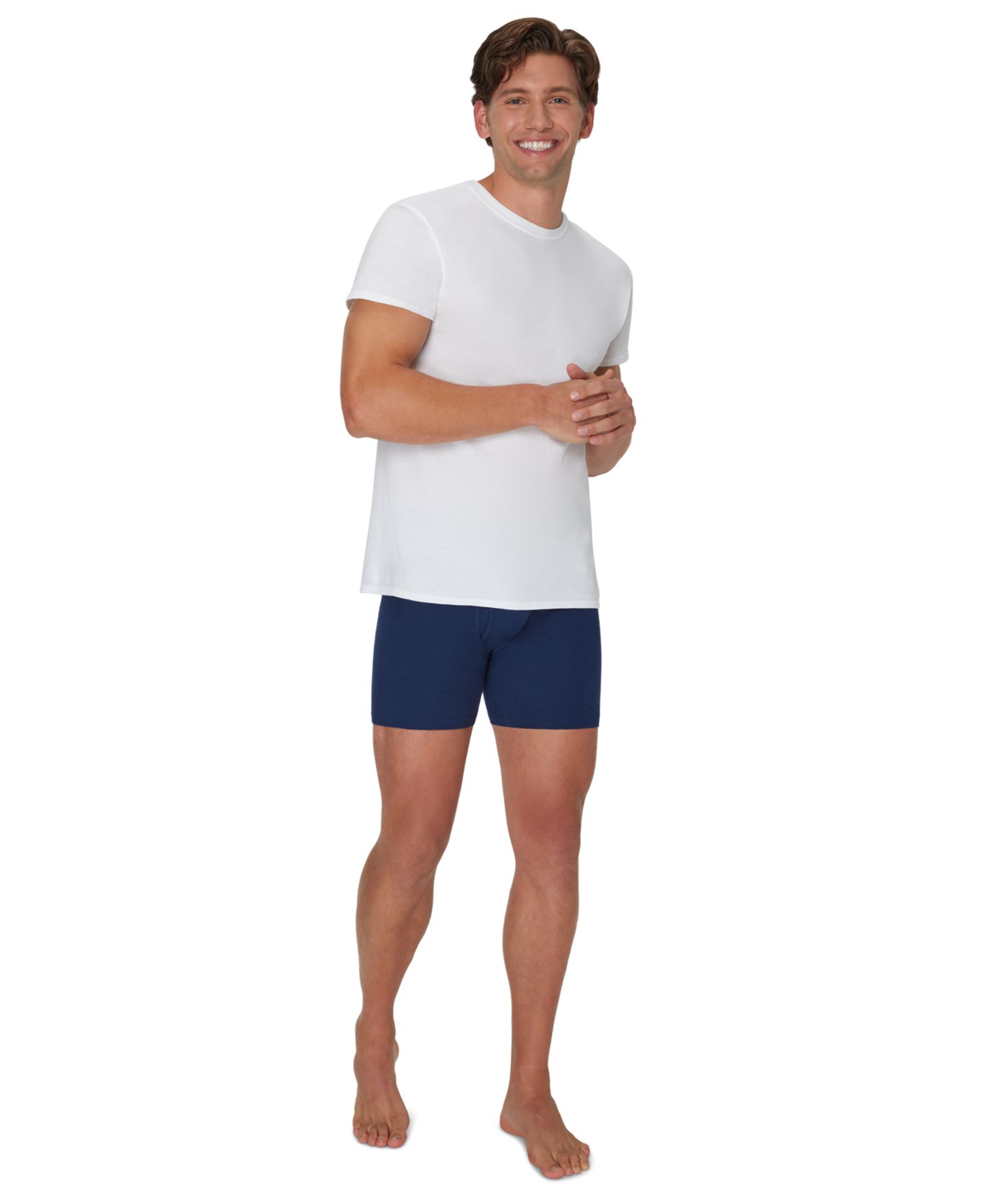 Мужские топы Hanes Ultimate Crewneck Undershirts, 6-Pack, цвет: Белый — фото 2