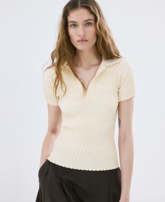 Women's Knitted Polo-Neck Sweater