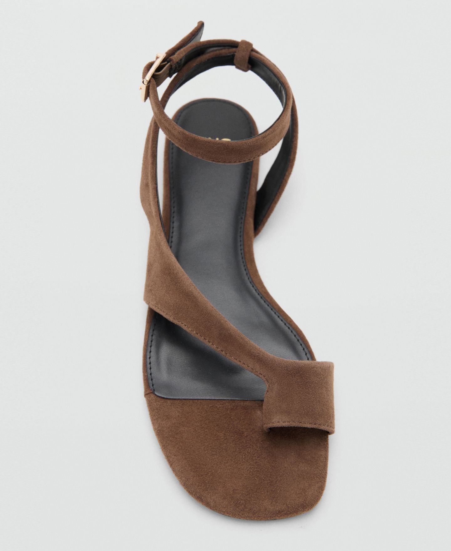 Женские сандалии Mango Leather Straps, цвет: Коричневый — фото 3
