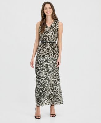 Women's Printed Five-Button Long Vest & Pull-On Bias Skirt 