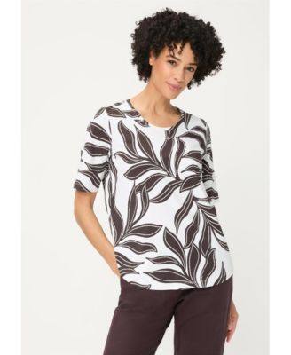 Women's Dotted Leaf Print T-Shirt
