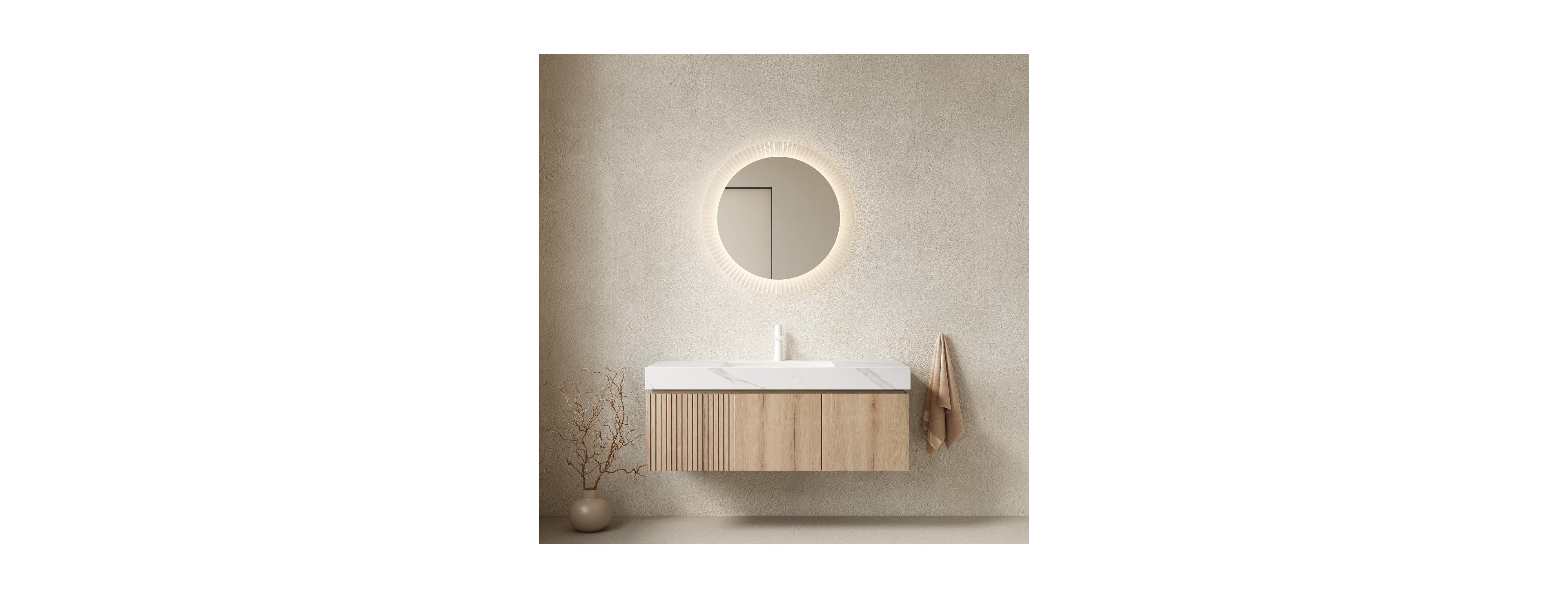 Sillysis Wall Mounted Bathroom Vanity with Carrara Sintered Stone Top, Undermount Ceramic Sink