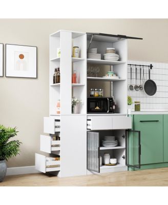 Tall Storage Cabinet with Multi-functional Space