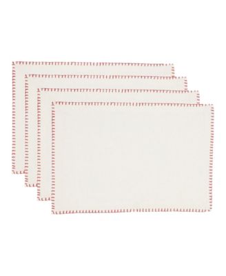 Whip Stitched Design Placemats, Set of 4