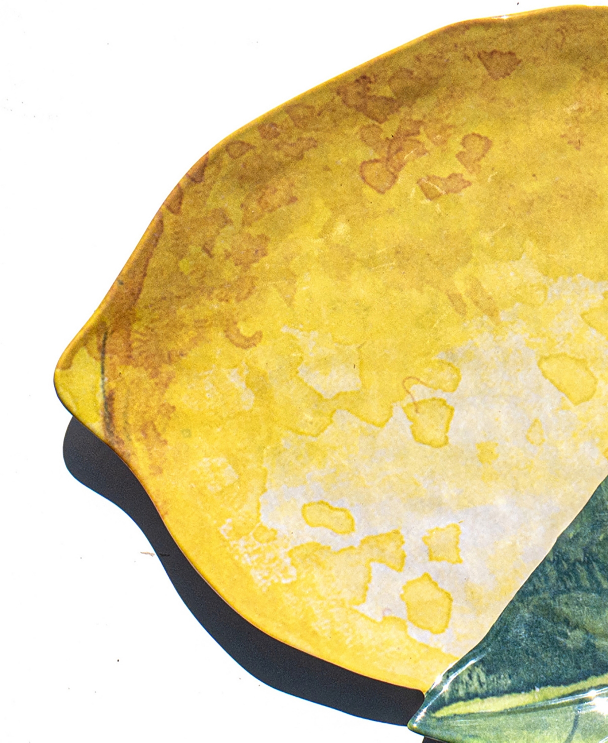 Abode Homewares Lemon Orchard 11.9" Melamine Lemon Shape Serving Platter