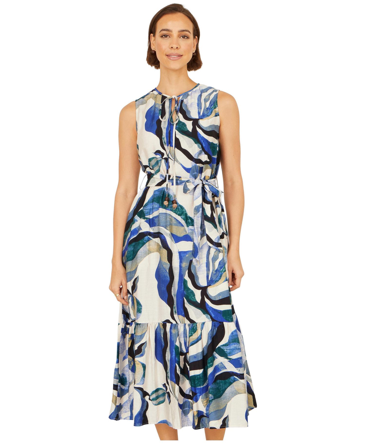 Women's Swirl Print Midi Dress