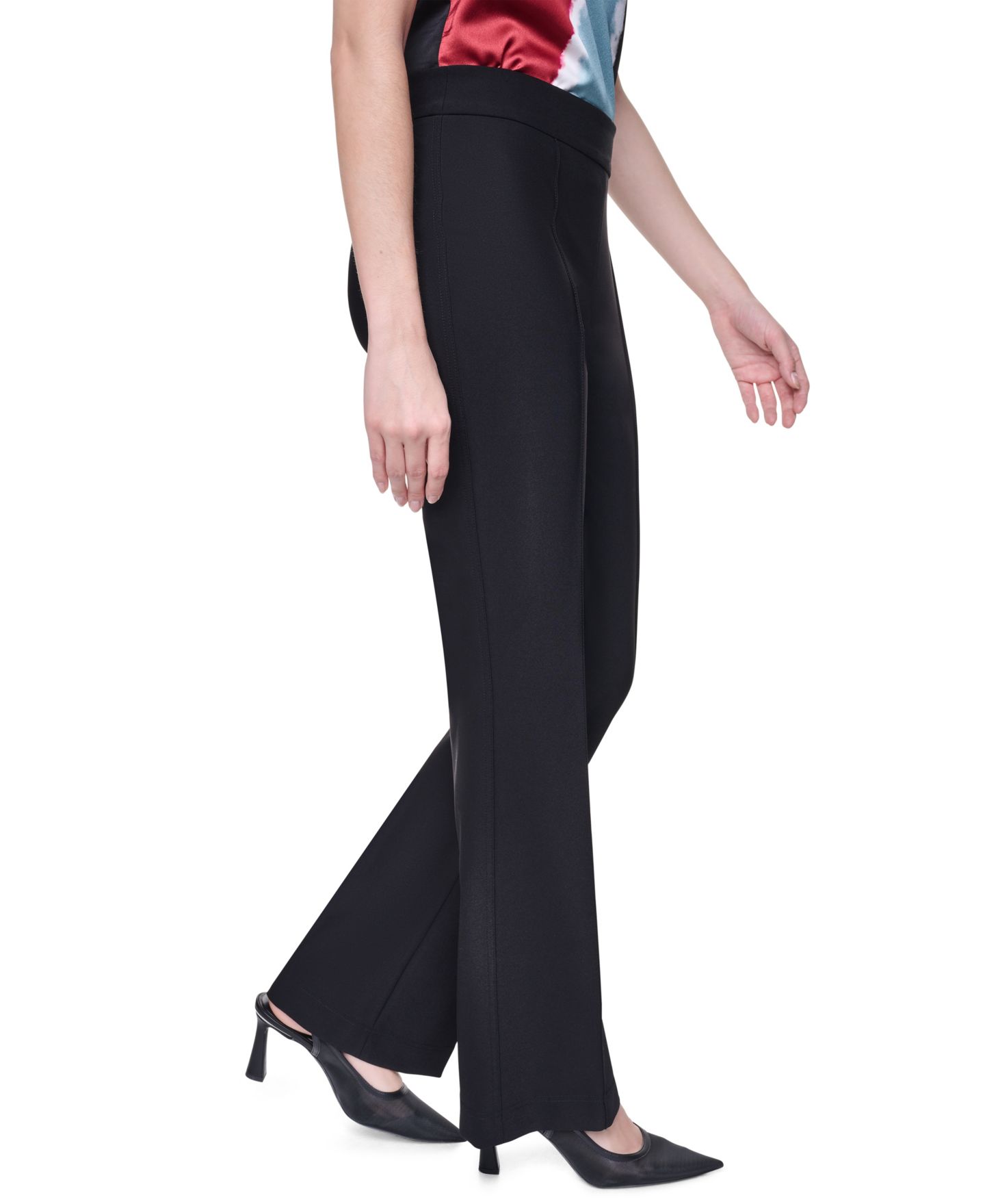 Женские брюки DKNY Tech Sport Pull-On Pants, Regular & Petite, цвет: Чёрный — фото 3
