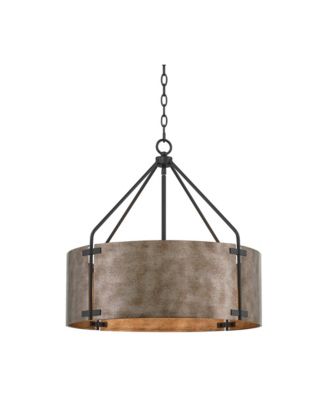 Julian 22inch  Farmhouse Rustic Pendant Chandelier Ceiling Light Fixture Dining Room Over Table Drum Finish Metal