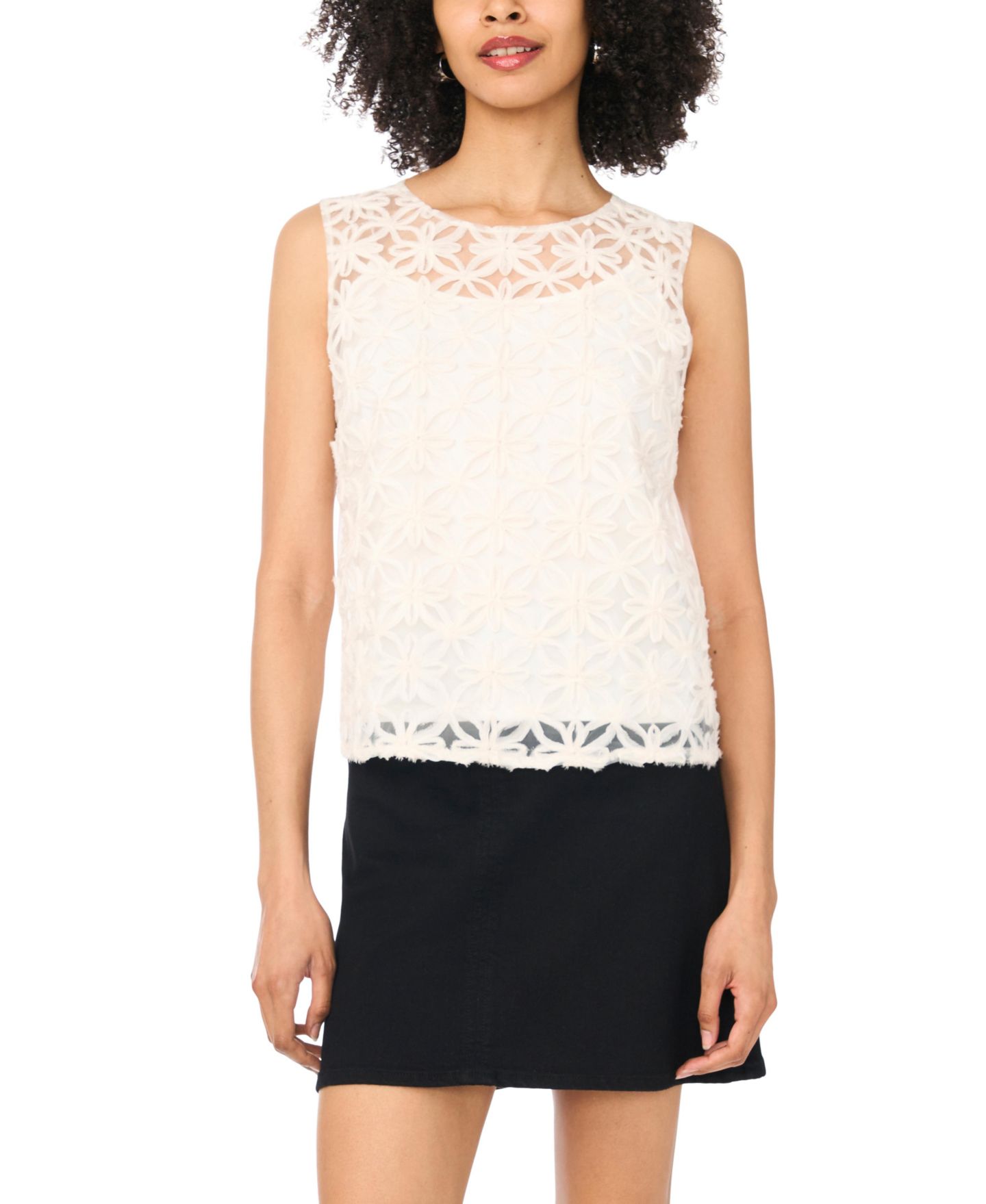 Женская блузка Vince Camuto Sleeveless Crewneck, цвет: Слоновая кость — фото 2
