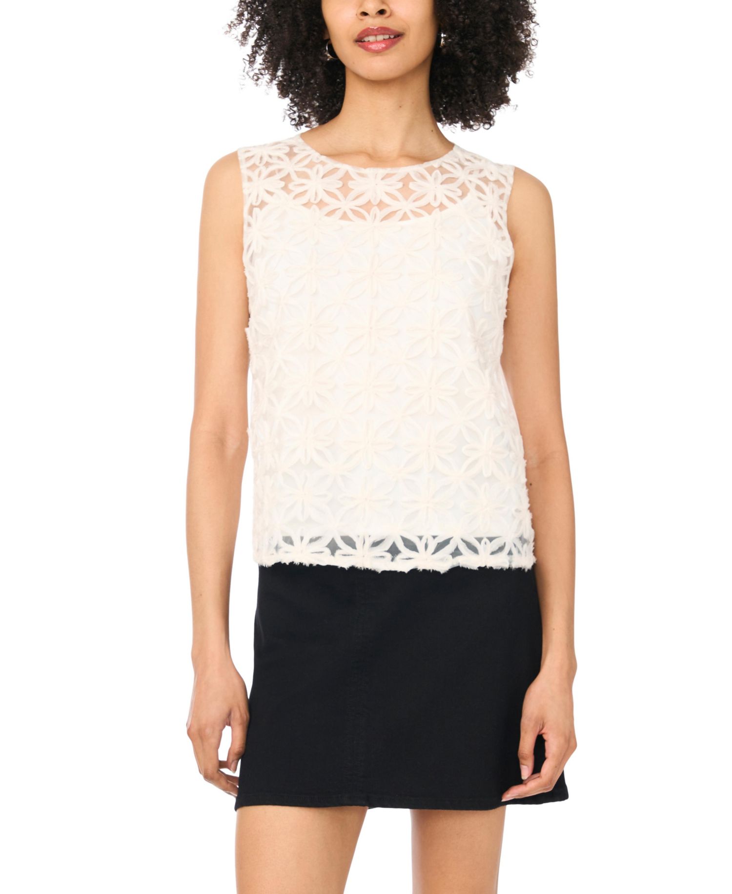 Women's Sleeveless Crewneck Blouse