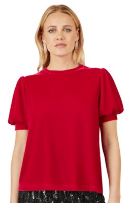 Women's Velvet Puff Sleeve Top