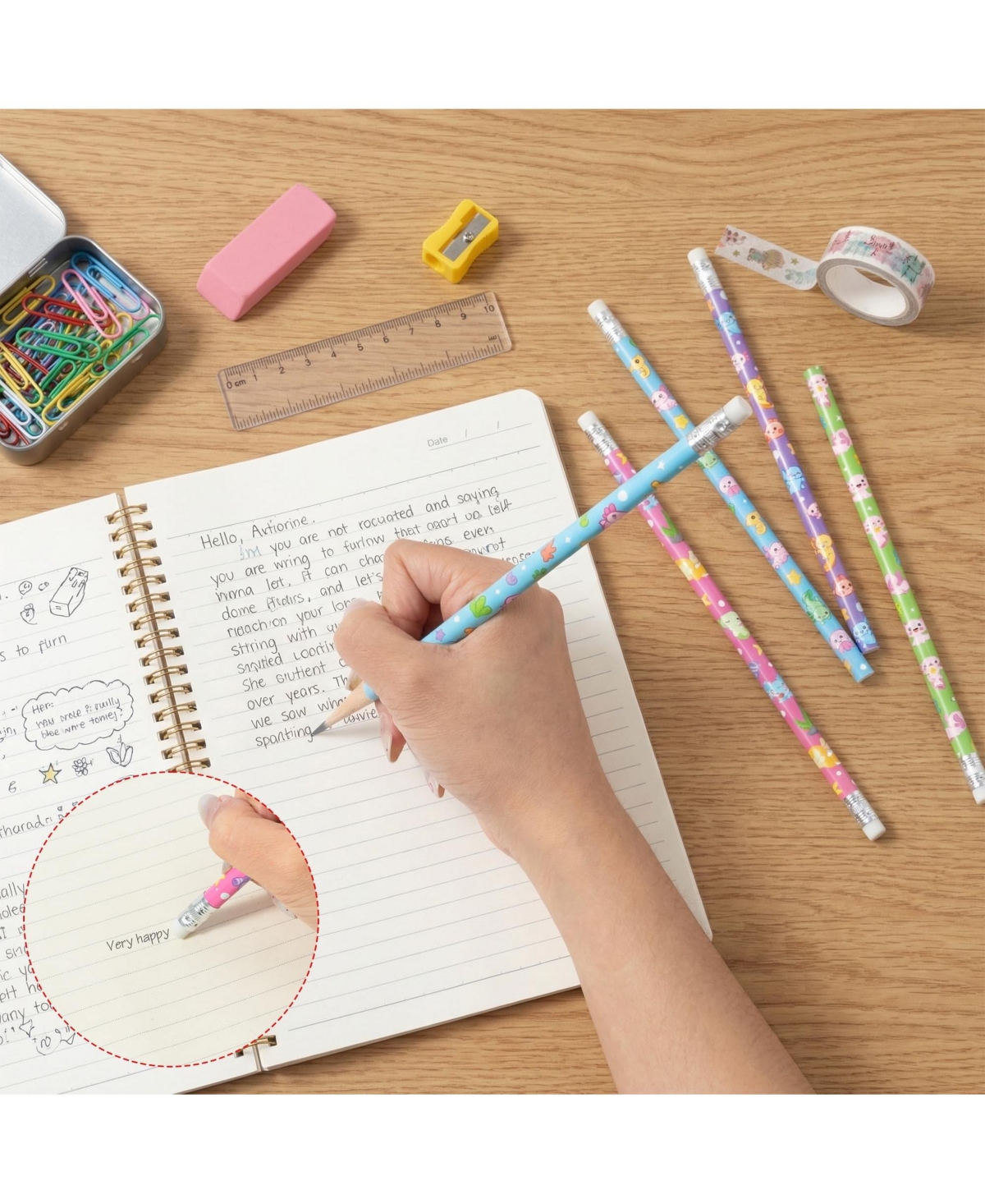 Gnuadz Axolotl Pencils Erasers Classroom Party Favors 60pcs