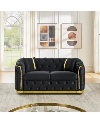  Mid Century Modern Chesterfield Loveseat Couch Sofa
