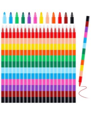 Stacking Crayons Buildable Party Favors DIY Rainbow Pencils Pack of 20