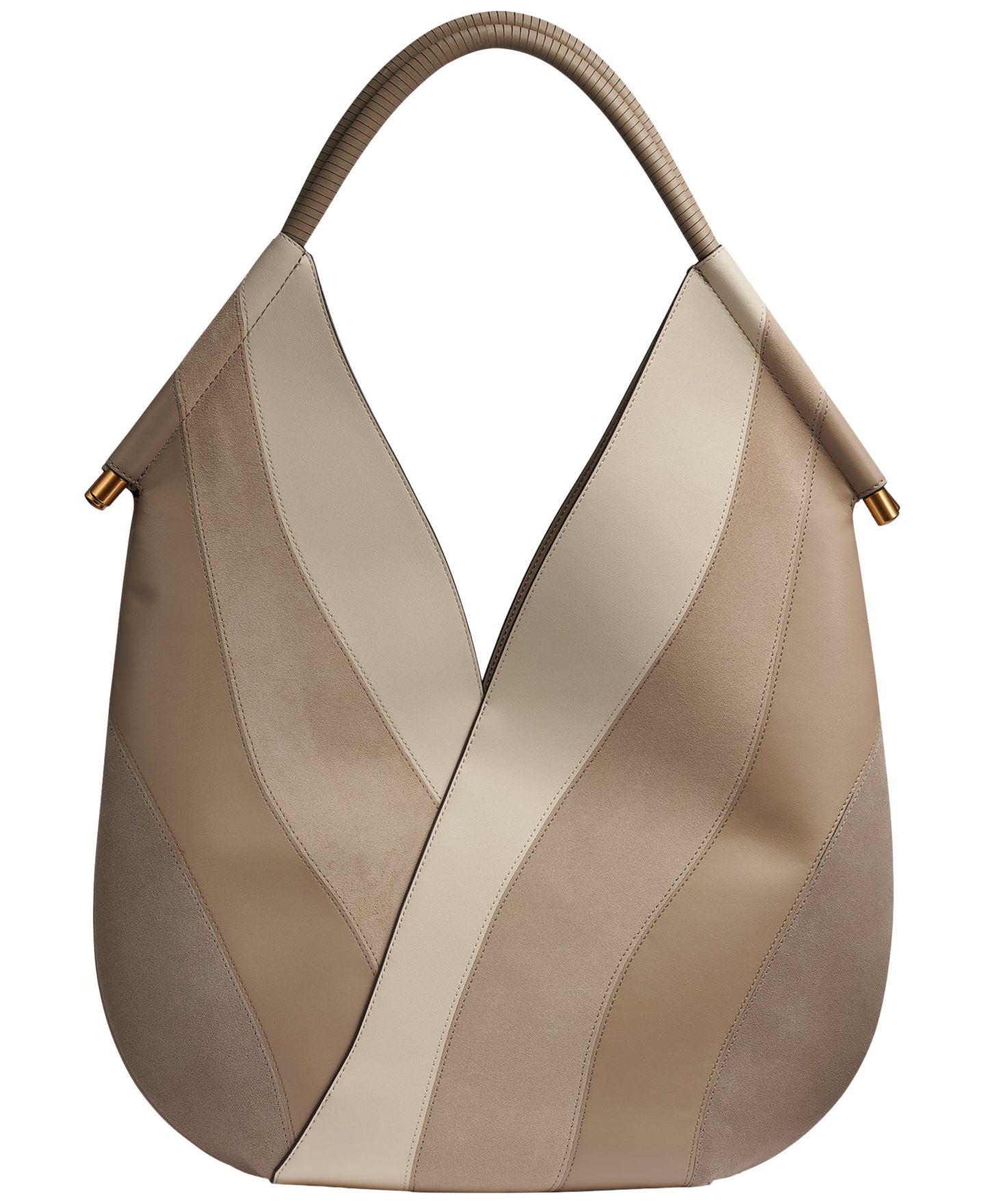 Женская сумка Donna Karan New York Baldwin Curve Pieced Large Shoulder Handbag, цвет: Нейтральный разноцветный — фото 2