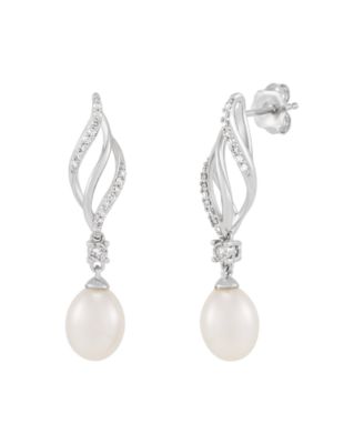 Cultured Freshwater Pearl (6-6.5mm) Earrings in Sterling Silver
