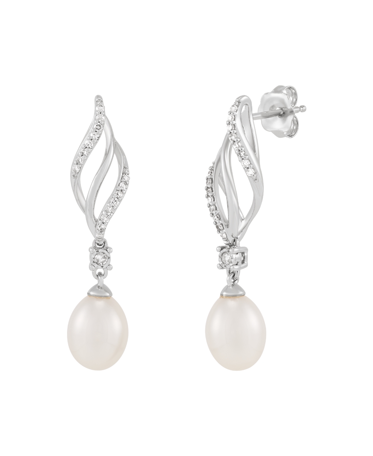 Macy's Cultured Freshwater Pearl (6-6.5mm) Earrings in Sterling Silver