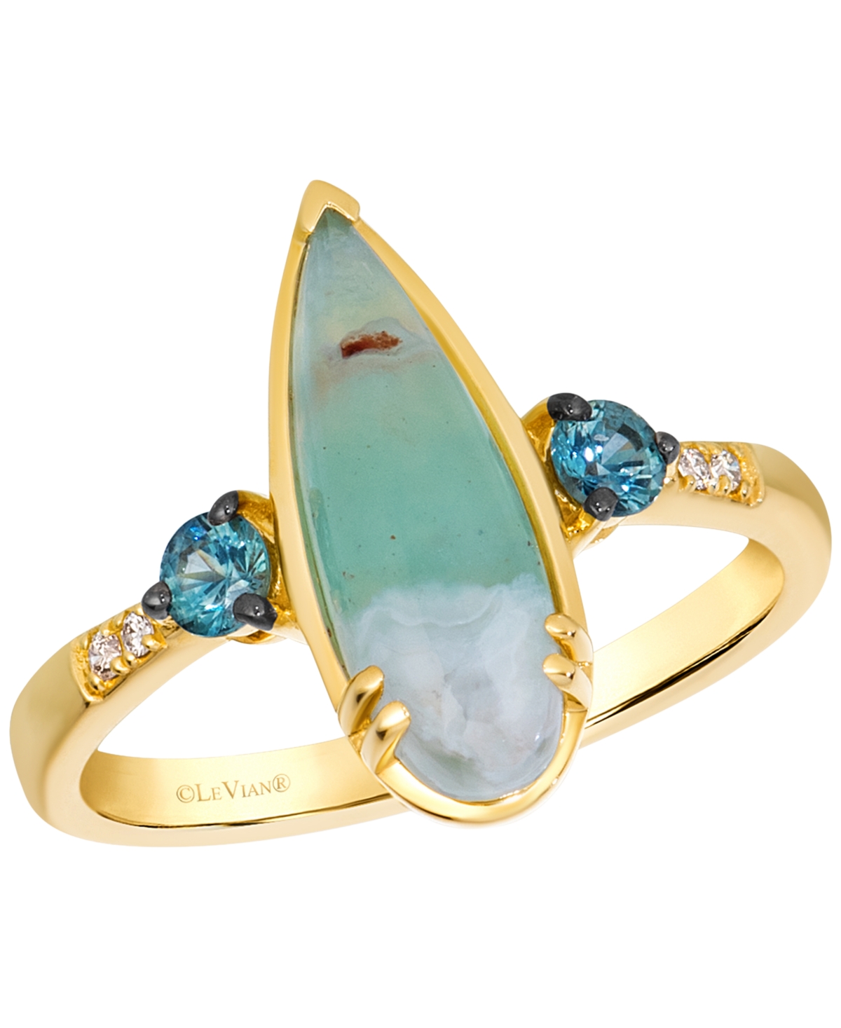 Le Vian Aquaprase, Montana Sapphire (1-3/4 ct. t.w.) & Nude Diamond Ring in 14k Honey Gold