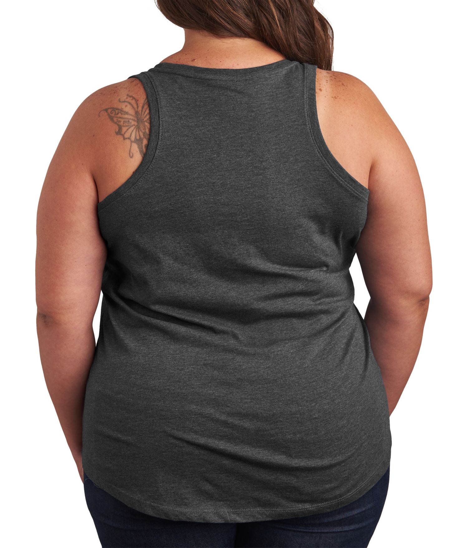 Женский топ Hybrid Apparel Plus Size Toy Story 5 Ride or Die Jessie Bullseye Racerback Sleeveless, цвет: Меланжевый угольный — фото 3