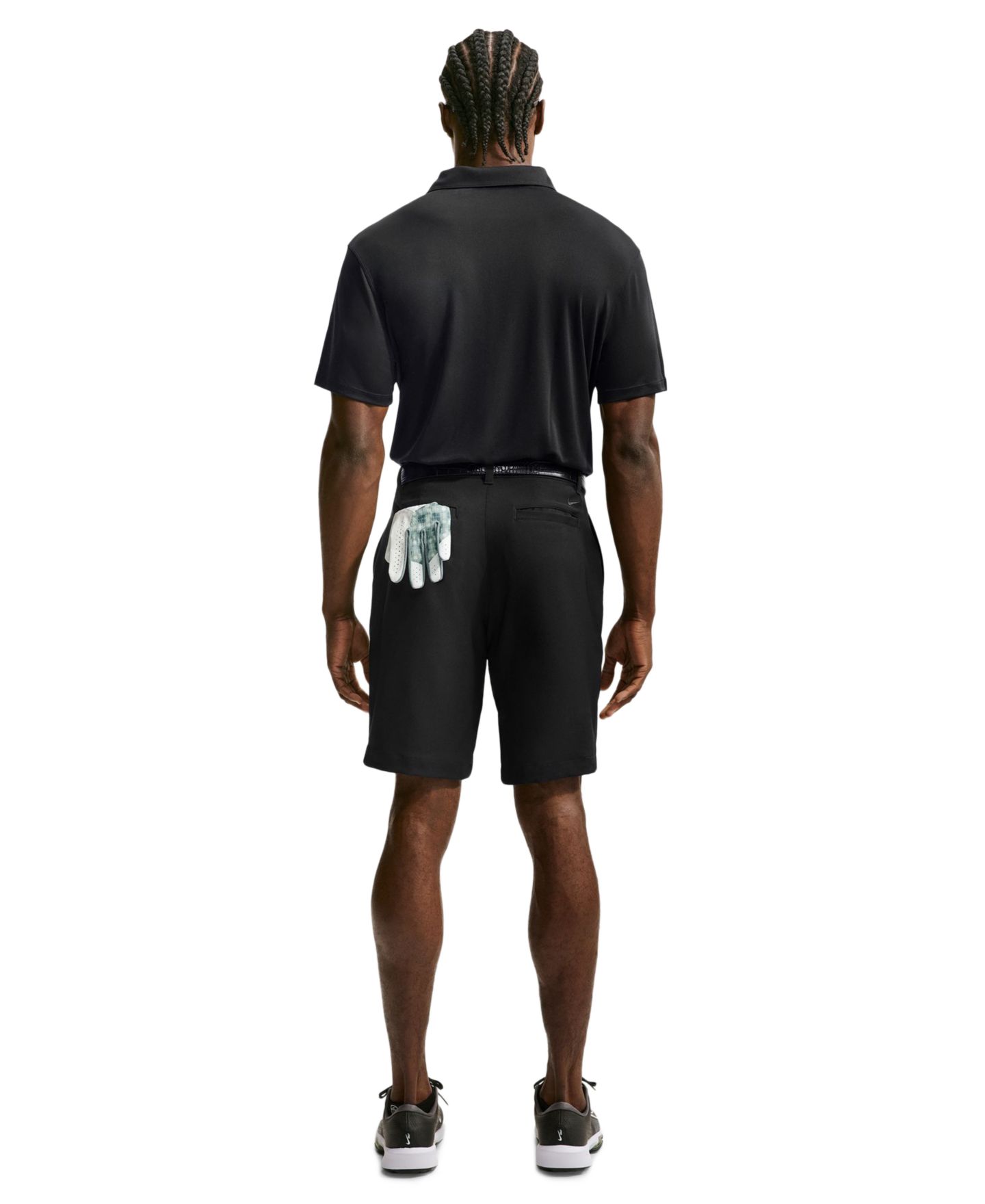 Мужское поло Nike Approach Dri-FIT Golf Polo Shirt, цвет: Чёрный / Белый — фото 5