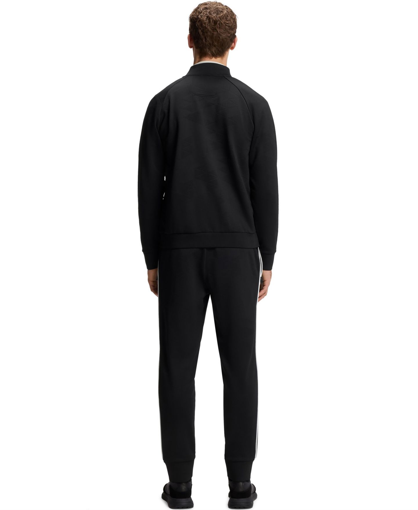 Мужская толстовка Hugo Boss Triangle-Jacquard Zip-Up, цвет: Чёрный — фото 3