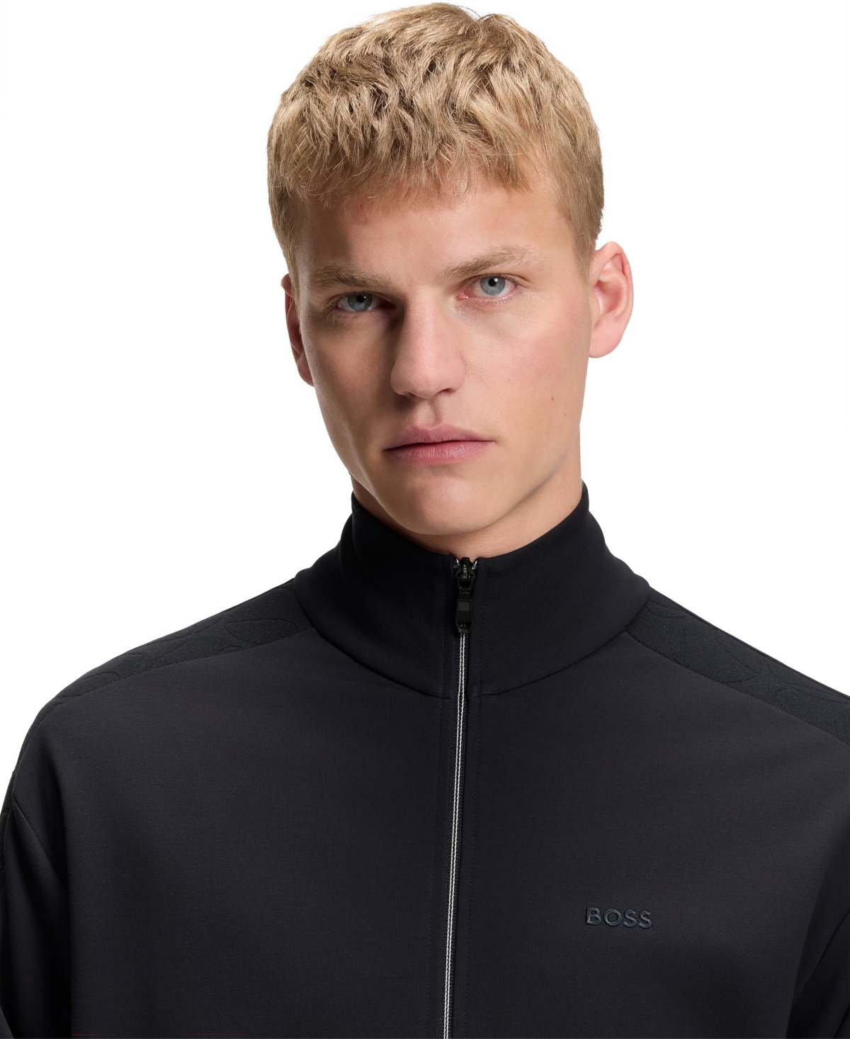 Boss by Hugo Men's Regular-Fit Tonal Jacquard Tape Sweatshirt