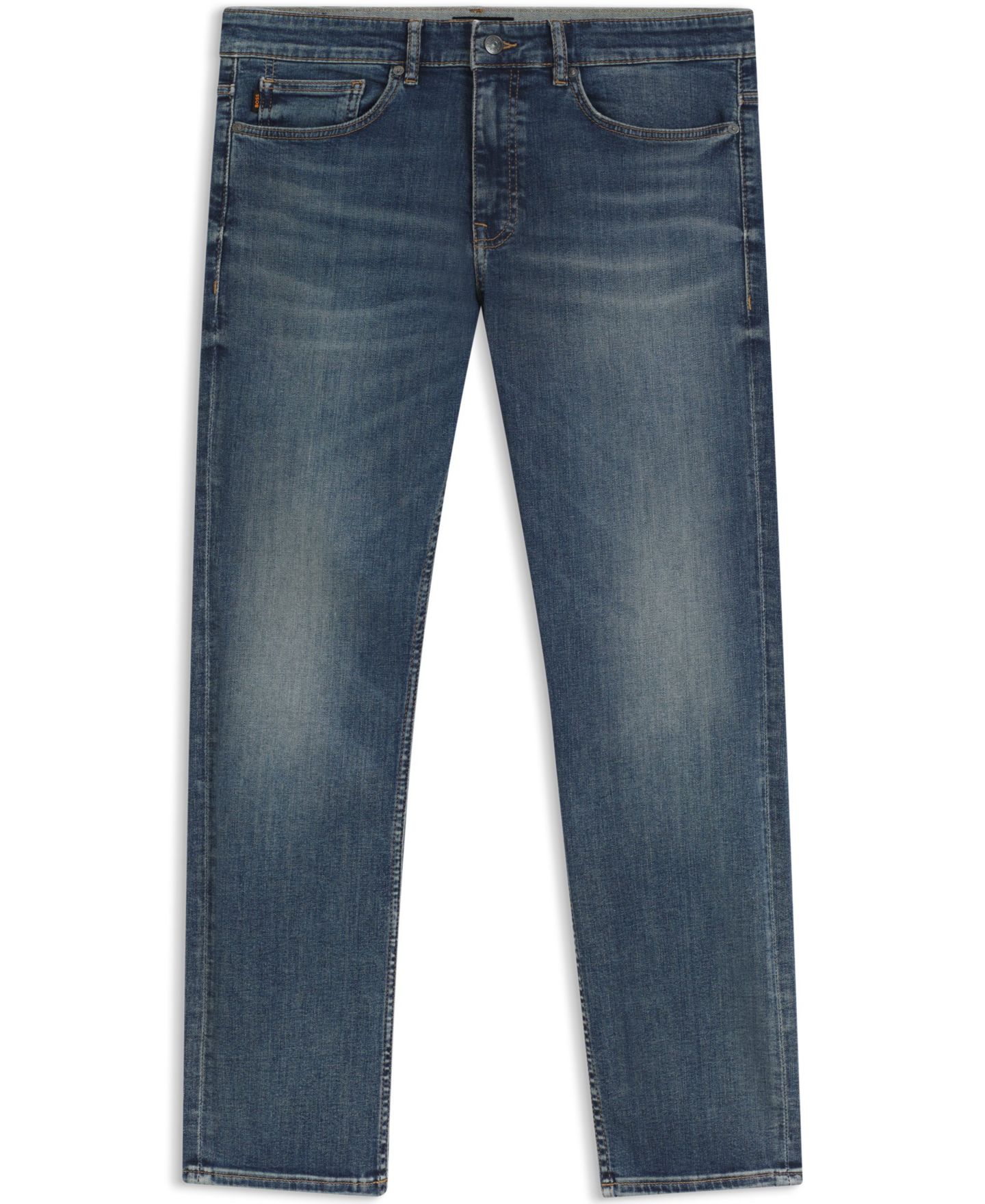 Мужские джинсы Hugo Boss Stretch-Cotton Blend Slim-Fit, цвет: Синий — фото 2