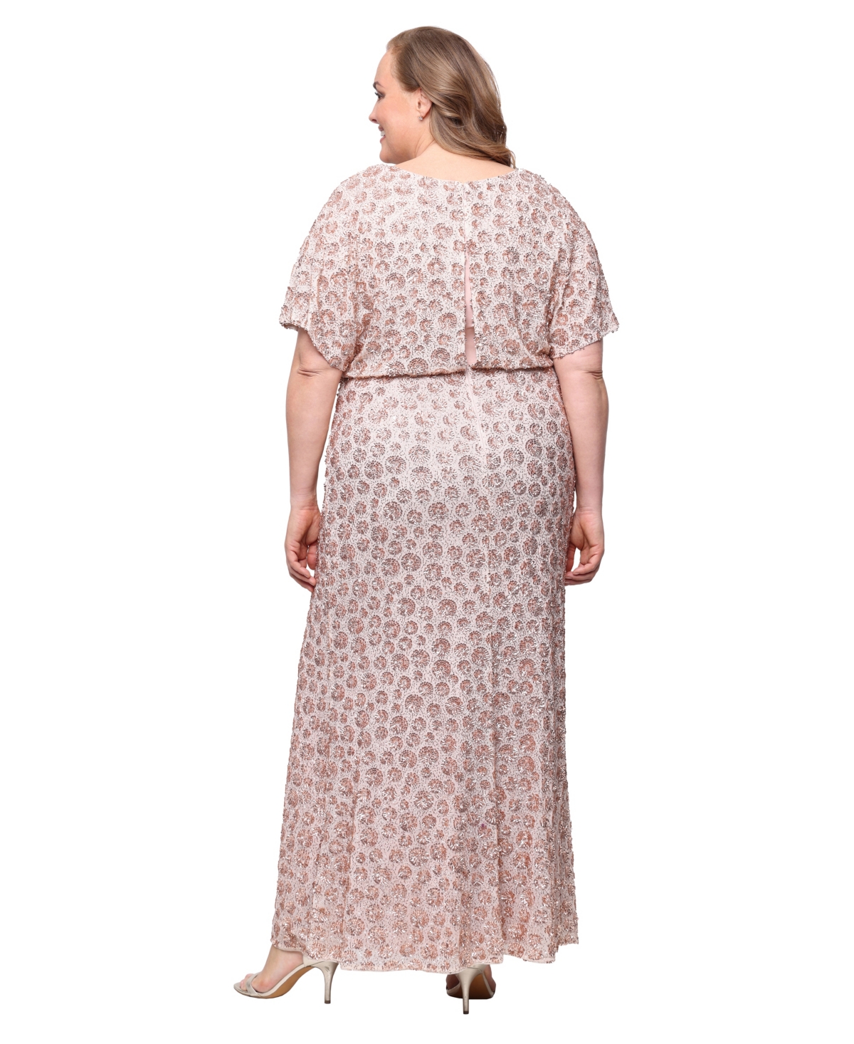 Alex Evenings Plus V-Neck Sequin Dress