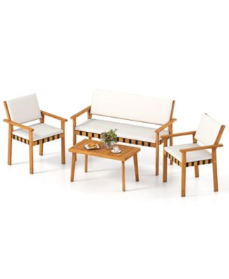 Outdoor Patio Set 4 Piece with Coffee Table for Garden