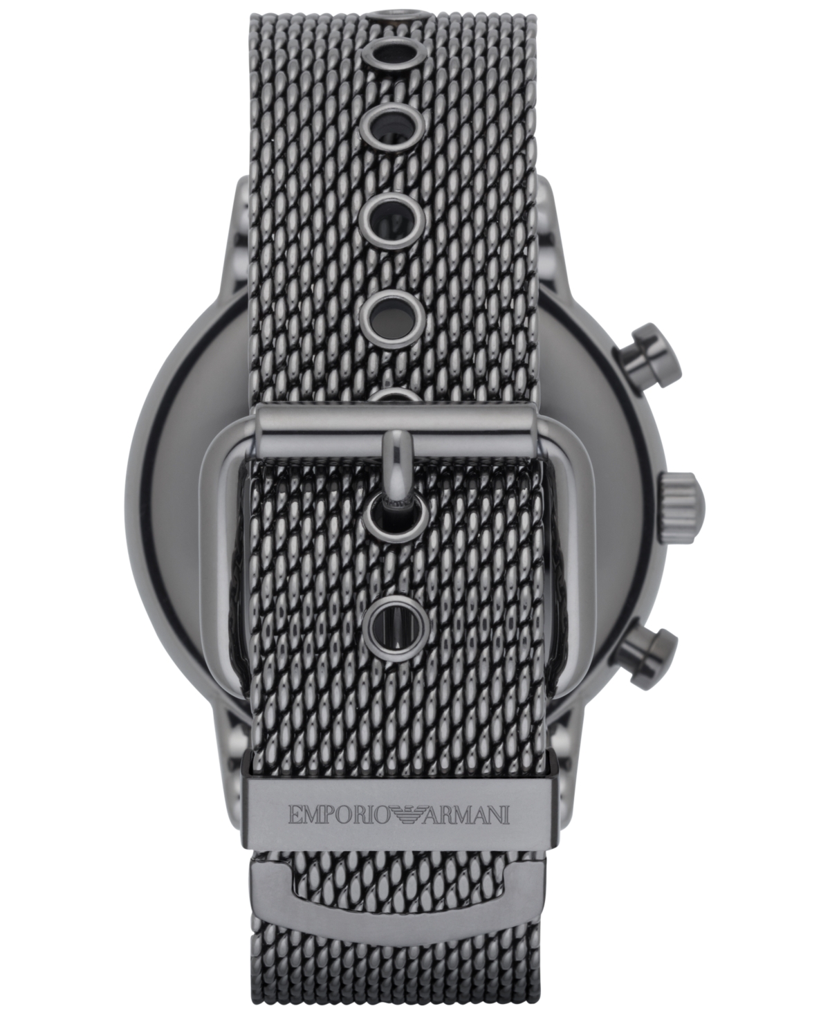 Emporio Armani Men's Chronograph Gunmetal Stainless Steel Mesh Bracelet Watch 46mm