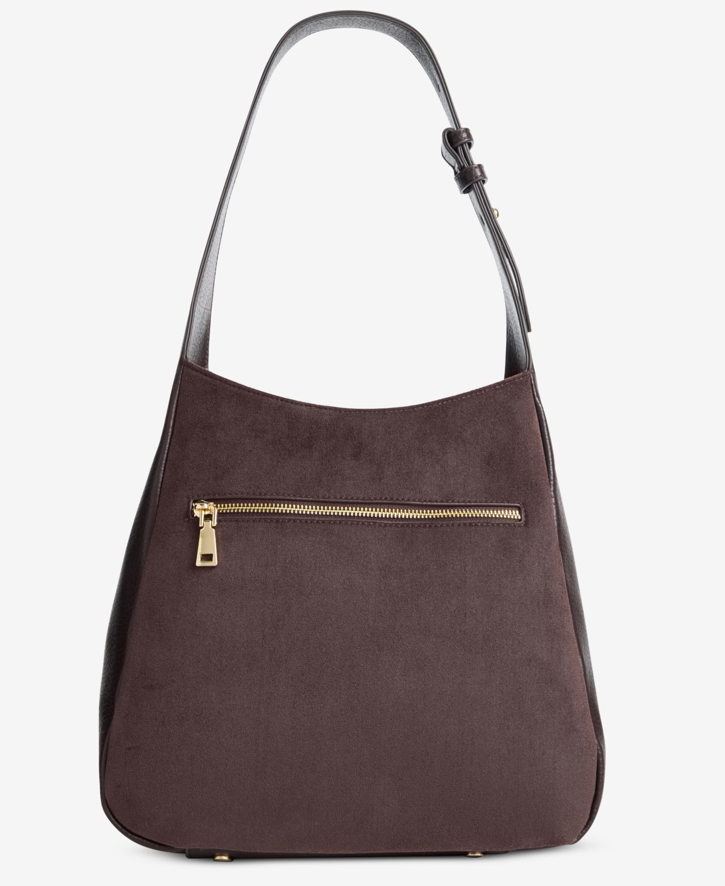 Женская сумка I.N.C. International Concepts Salee Suede Shoulder, цвет: Шоколадный сливовый — фото 4