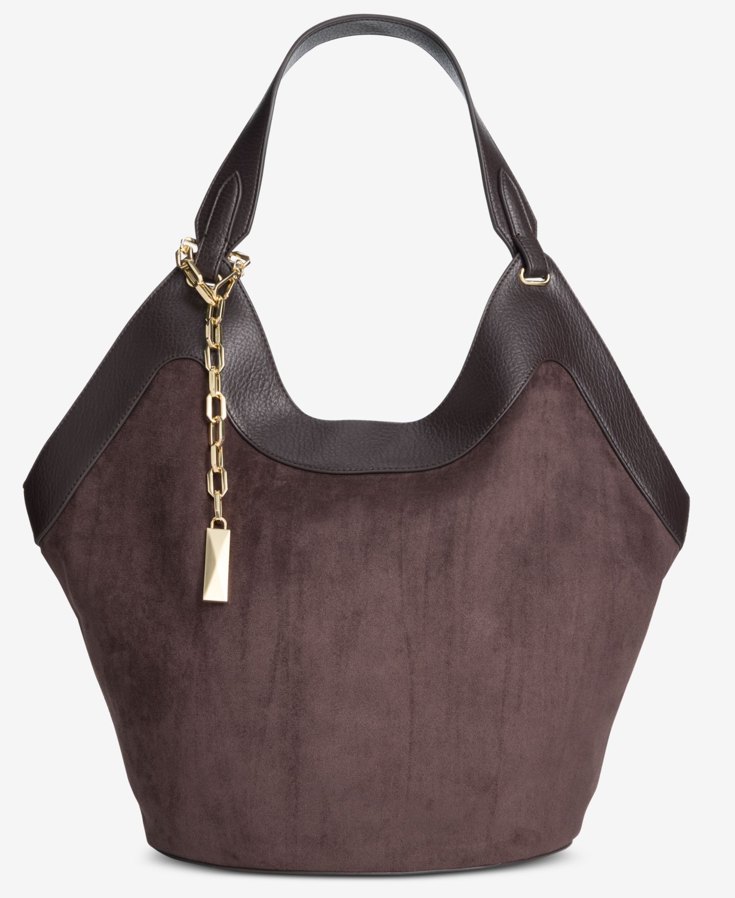 Женская сумка I.N.C. International Concepts Gihsell Suede Tote, цвет: Шоколадный сливовый — фото 1