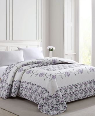 Carnation Embroidered Bedspread, Full