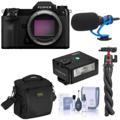 GFX 100S II Medium Format Mirrorless Camera, Bundle with TASC300 Condenser Shotgun Microphone, MT-11 Octopus Tripod, iM30 Mini Flash