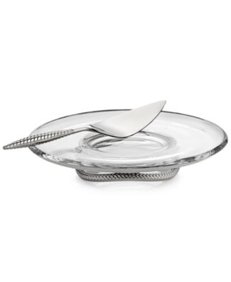 2-Pc. Braid Glass Cake Plate & Server Set
