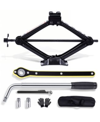 Car Jack 2 Ton (4409 lbs) Tire Changing Kit with Lug Wrench - Emergency Kit for Car, SUV, MPV