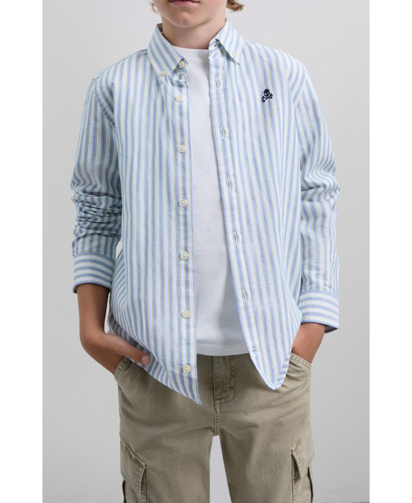 Детская рубашка Scalpers Bdretroshirt, цвет: Bluestripes — фото 3