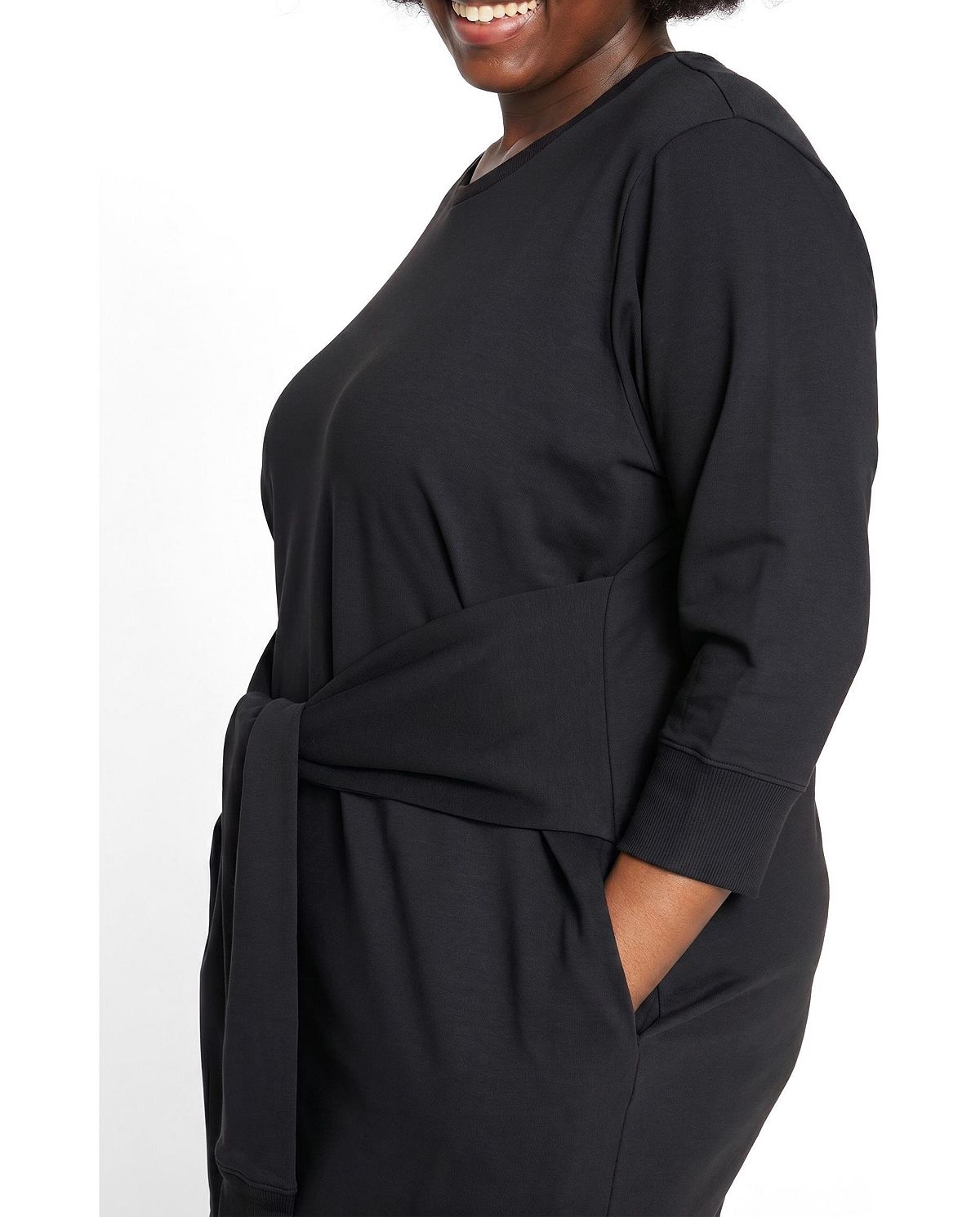 Universal Standard Plus Size Misa Tie Sweatshirt Dress view 3 — MAYCSS fashion products
