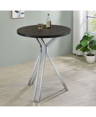 Dark Oak 35" Round Pub Height Bistro Bar Table