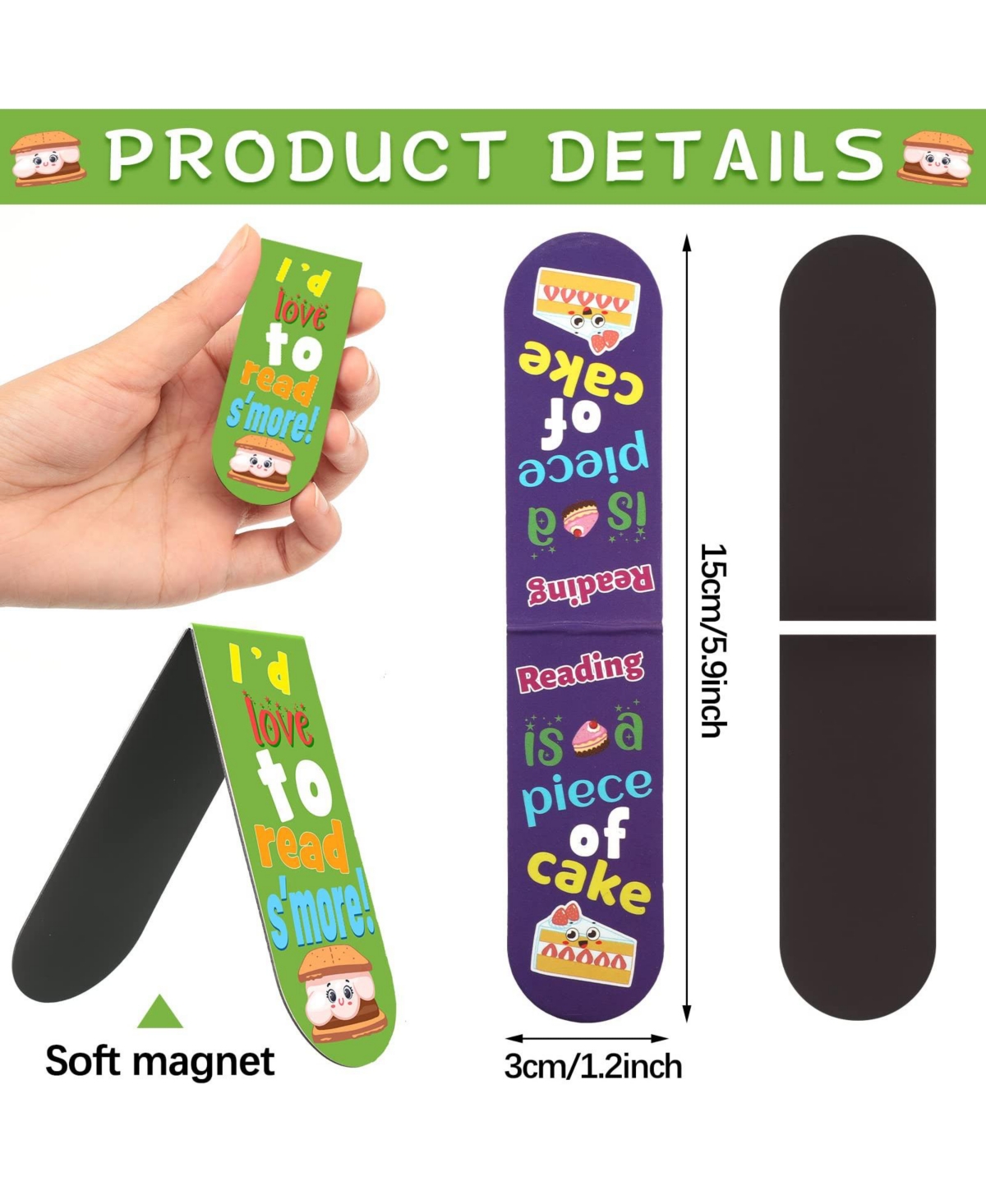Gnuadz Scented Magnetic Bookmarks Scratch Sniff Fruit Food Sayings
