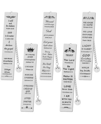 Religious Metal Bookmark Cross Scripture Baptism Gift