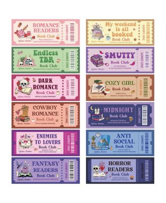 Funny Book Club Ticket Bookmarks Bookish Gifts