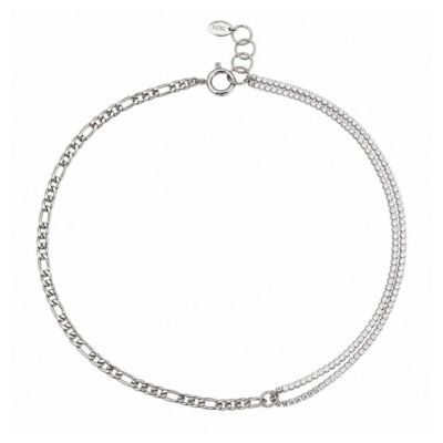 Silver Cz Chain Necklace