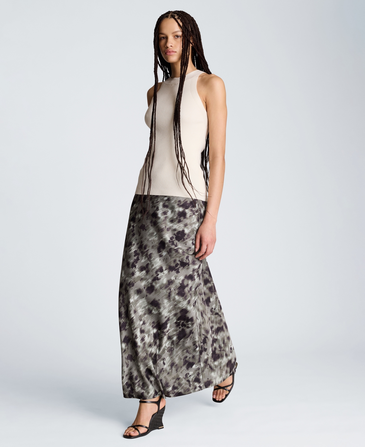 Kenneth Cole Women's Printed Flared Maxi Skirt