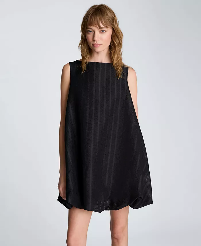 Women's Boat Neck Bubble Hem Mini Dress - thumbnail 2