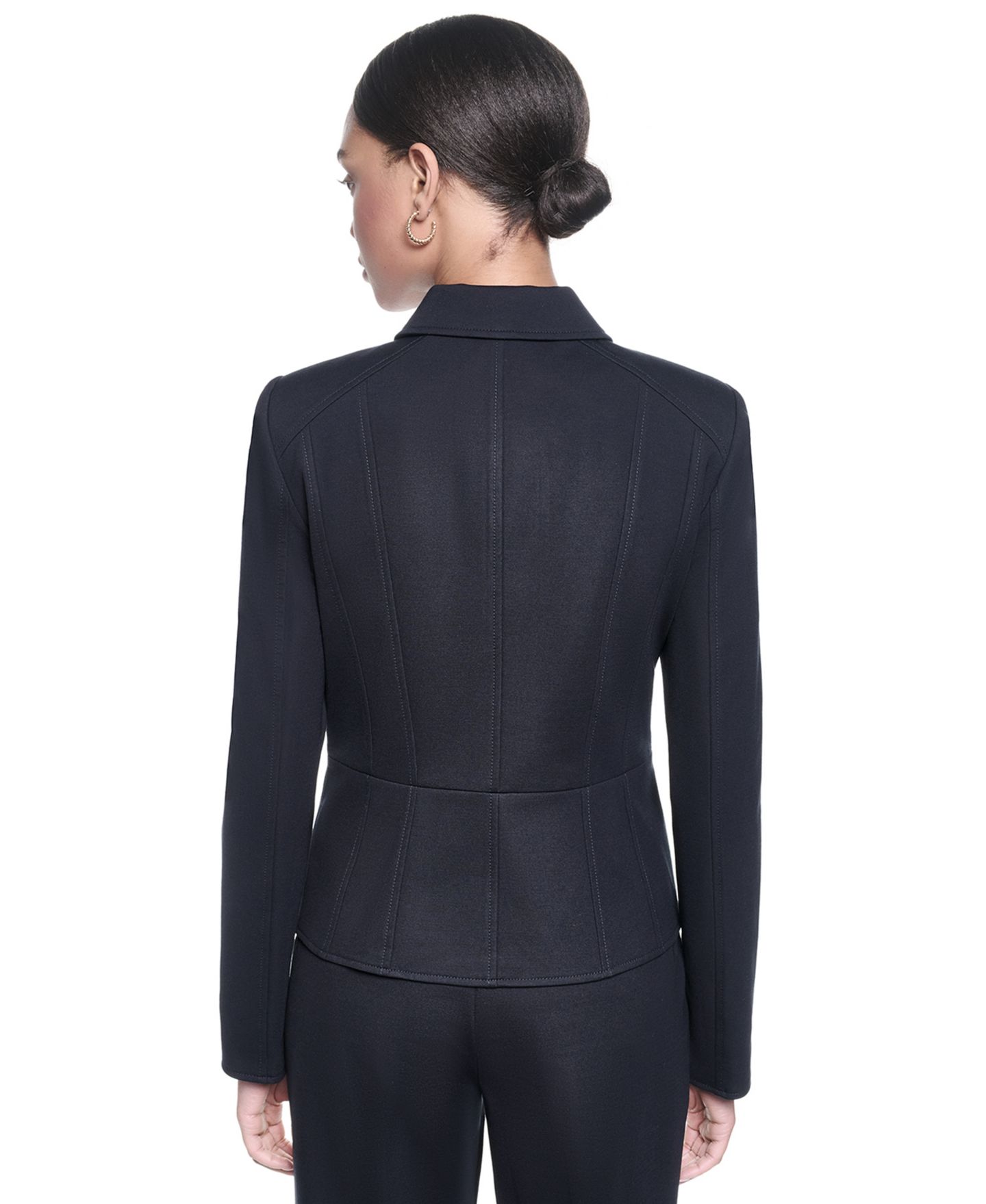 Женская куртка KARL LAGERFELD PARIS Cropped Collared Neck, цвет: Полуночный тёмно-синий — фото 4