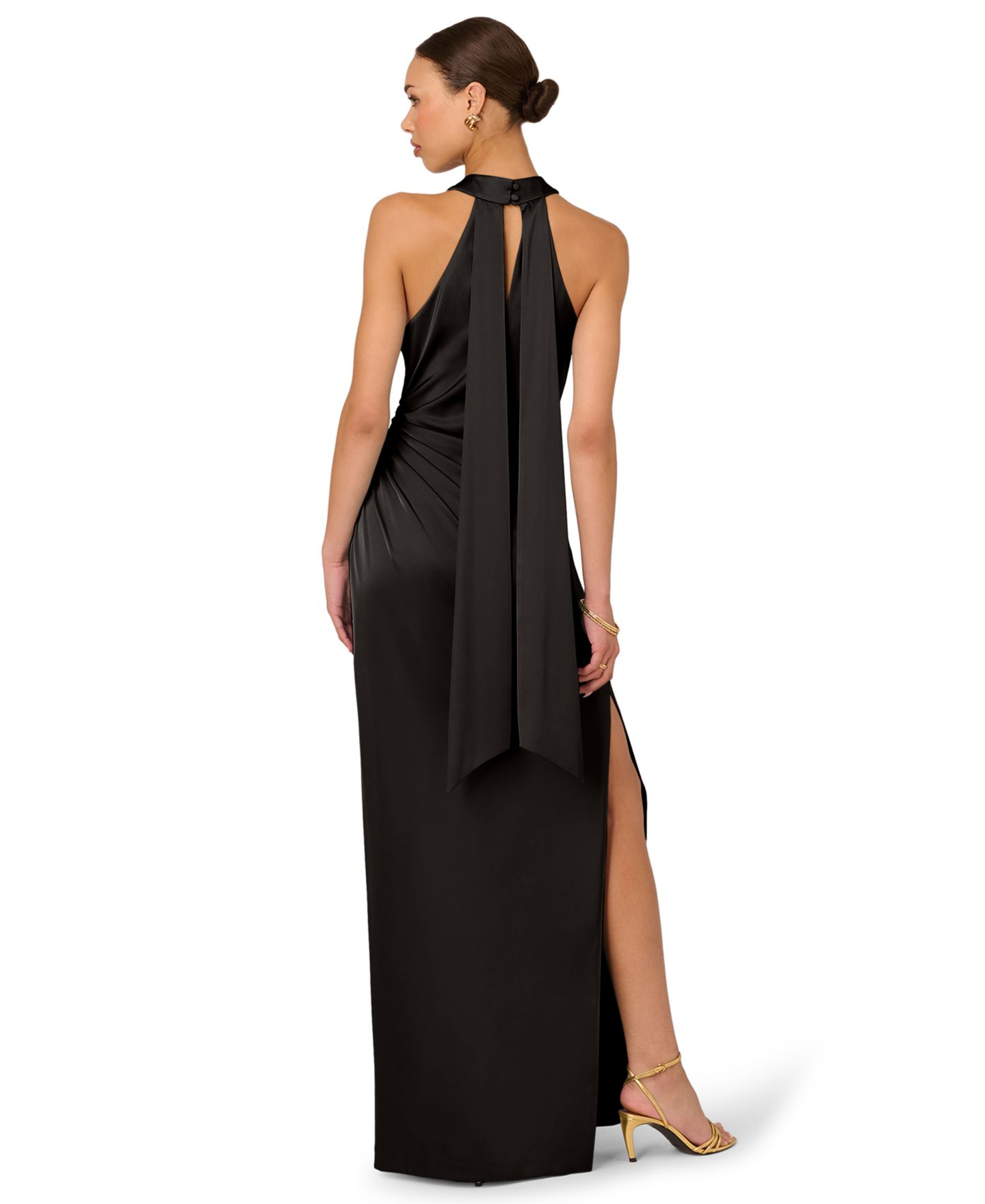 Женское платье Adrianna Halter Neck Ball Gown, цвет: Чёрный — фото 5