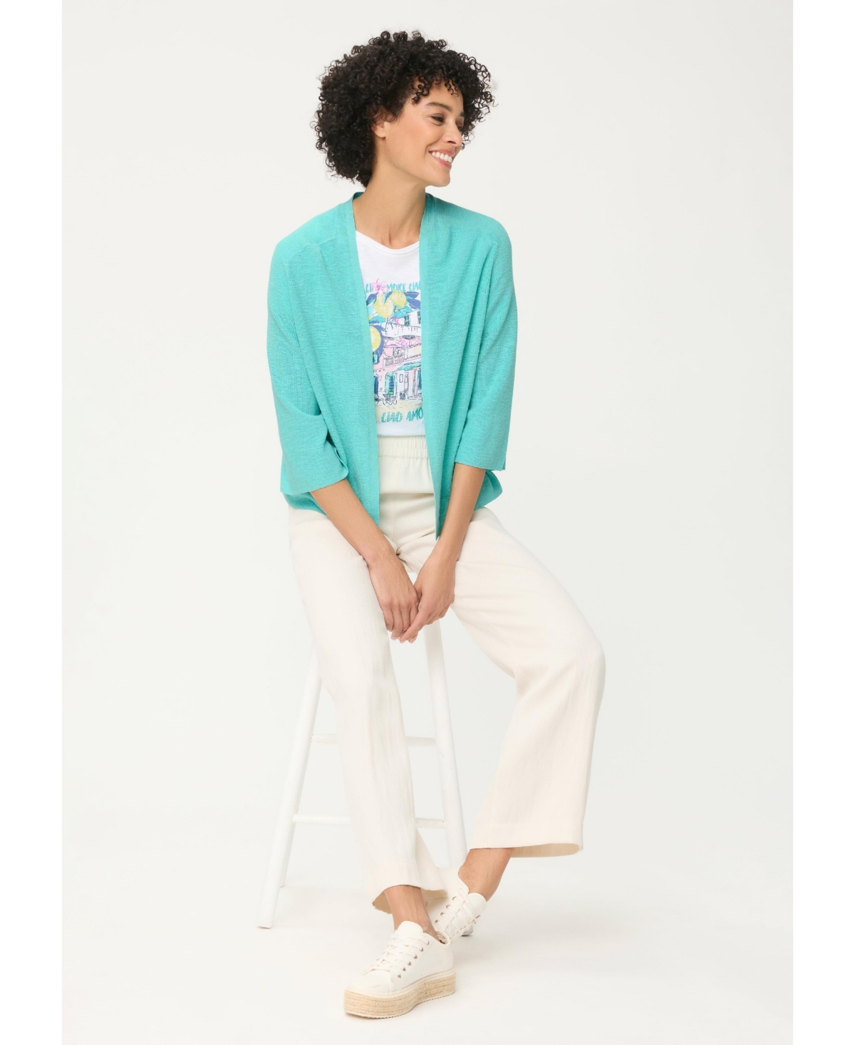 Olsen Women's Openfront Cropped Cardigan
