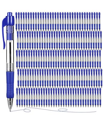 Retractable Ballpoint Pen Medium Point Click Grip 200 Pack